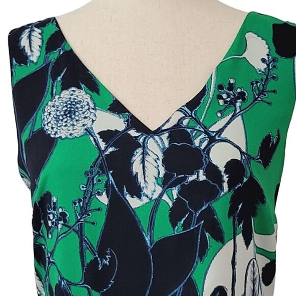 Coldwater Creek Kelly Green Floral V-neck Sleeveless Tie Maxi Dress Size 8 - Picture 7 of 10